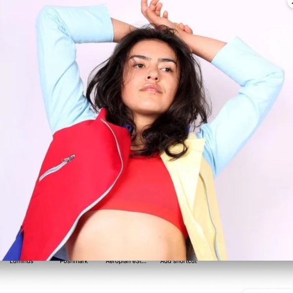 NWT Hayley Elsaesser Picnic Colour Block Moto Jacket - Picture 1 of 12